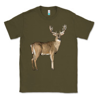 Army Green white tailed buck deer Classic Tee - LillyAllenDesigns