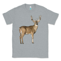 Heather Grey white tailed buck deer Classic Tee - LillyAllenDesigns