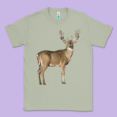 White Tailed Buck Deer Classic Tee Designed By Lillyallendesigns