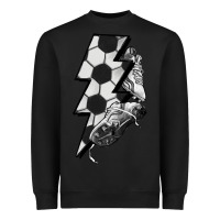 Black Lightning bolt Soccer Heavyweight Sweatshirt - HowdyJamesFarm