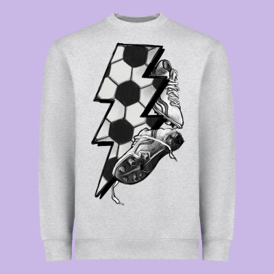 Lightning Bolt Soccer Heavyweight Sweatshirt Designed By Howdyjamesfarm