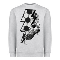 Heather Grey Lightning bolt Soccer Heavyweight Sweatshirt - HowdyJamesFarm