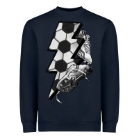 Navy Lightning bolt Soccer Heavyweight Sweatshirt - HowdyJamesFarm