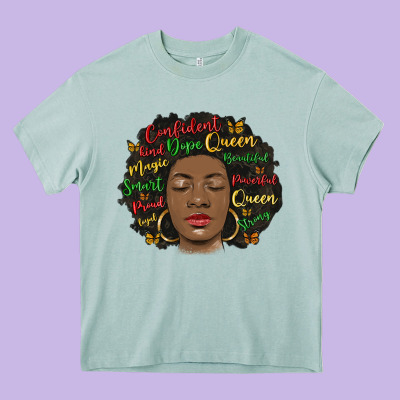 Afro Diva Heavy Core Tee Designed By Maliassmallbusiness