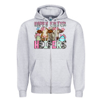 Heather Grey Happy Easter Heifers Zipper Hoodie - OliviaCreatesArt