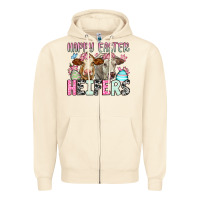 Sandshell Happy Easter Heifers Zipper Hoodie - OliviaCreatesArt