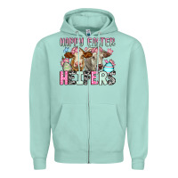 Seafoam Happy Easter Heifers Zipper Hoodie - OliviaCreatesArt