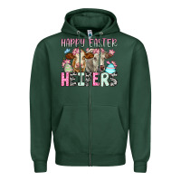 Sports Green Happy Easter Heifers Zipper Hoodie - OliviaCreatesArt
