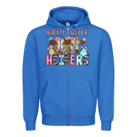True Royal Happy Easter Heifers Zipper Hoodie - OliviaCreatesArt