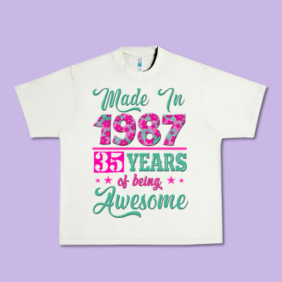 Made In 1987, 35 Years Of Being Awesome Urban Heavy Tee Designed By Jasminsmagicworld