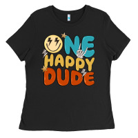 Black one happy dude Ladies Tee - MaliasSmallBusiness
