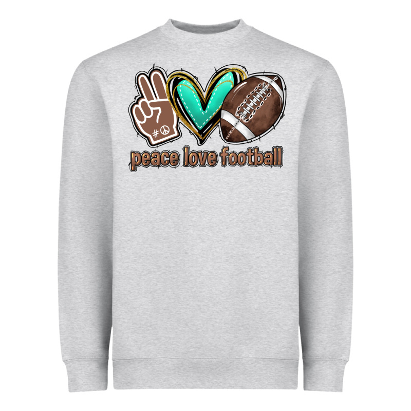 Peace Love Football Heavyweight Sweatshirt by HowdyJamesFarm | Teevron