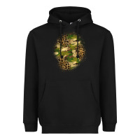 Black camouflage and leopard patch  4 Heavyweight Hoodie - BundleAndBundleShop
