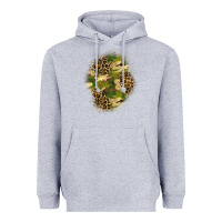 Heather Grey camouflage and leopard patch  4 Heavyweight Hoodie - BundleAndBundleShop