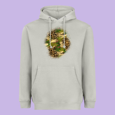 Camouflage And Leopard Patch  4 Heavyweight Hoodie Designed By Bundleandbundleshop