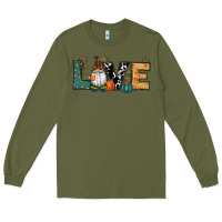 Army Green Fall Love Gnome Long Sleeve Tee - RanaPortraitStore