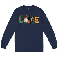 Navy Fall Love Gnome Long Sleeve Tee - RanaPortraitStore