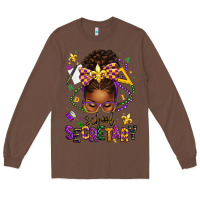 Chestnut mardi gras school secretary afro messy bun Long Sleeve Tee - texasbilliewilder