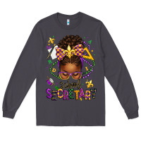 Smoke mardi gras school secretary afro messy bun Long Sleeve Tee - texasbilliewilder