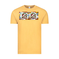 Vintage Mustard When You're Dead Inside But It's Christmas Hippie Skeleton Santa Vintage Tee - Artiststas