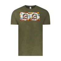 Vintage Olive When You're Dead Inside But It's Christmas Hippie Skeleton Santa Vintage Tee - Artiststas