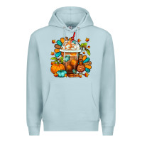 Blue Mist Thanksgiving Frappe Coffee Premium Hoodie - FaDigitalArtStudio