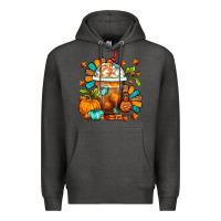 Charcoal Heather Thanksgiving Frappe Coffee Premium Hoodie - FaDigitalArtStudio