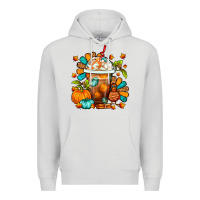 Dove Grey Thanksgiving Frappe Coffee Premium Hoodie - FaDigitalArtStudio