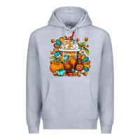 Heather Grey Thanksgiving Frappe Coffee Premium Hoodie - FaDigitalArtStudio