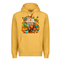 Mustard Thanksgiving Frappe Coffee Premium Hoodie - FaDigitalArtStudio