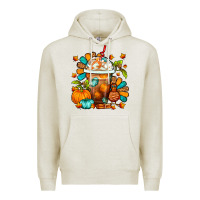 Oatmeal Heather Thanksgiving Frappe Coffee Premium Hoodie - FaDigitalArtStudio