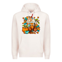 Pale Pink Thanksgiving Frappe Coffee Premium Hoodie - FaDigitalArtStudio