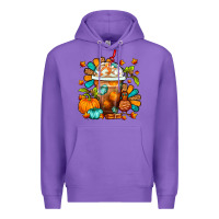 Purple Thanksgiving Frappe Coffee Premium Hoodie - FaDigitalArtStudio