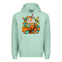 Seafoam Thanksgiving Frappe Coffee Premium Hoodie - FaDigitalArtStudio