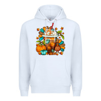 White Thanksgiving Frappe Coffee Premium Hoodie - FaDigitalArtStudio