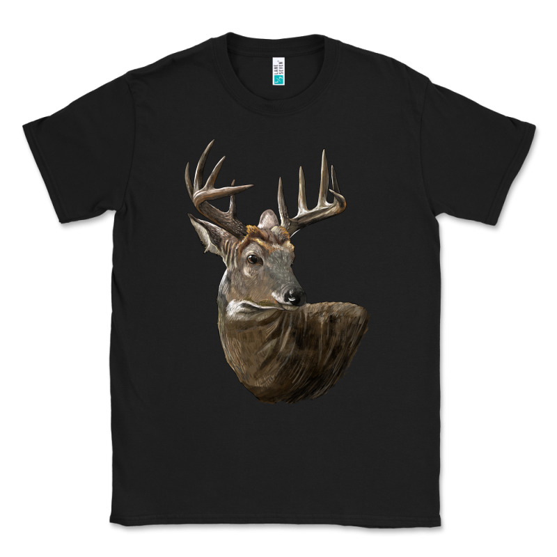 White Tailed Buck Deer Head Classic Tee by LillyAllenDesigns | Teevron
