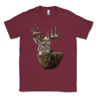 Burgundy white tailed buck deer head Classic Tee - LillyAllenDesigns