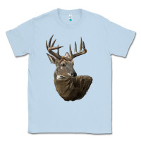 Dusty Blue white tailed buck deer head Classic Tee - LillyAllenDesigns