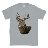 Heather Grey white tailed buck deer head Classic Tee - LillyAllenDesigns