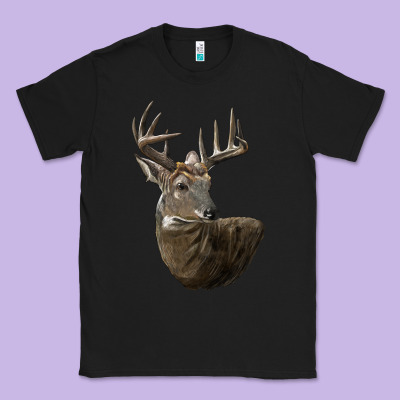White Tailed Buck Deer Head Classic Tee Designed By Lillyallendesigns