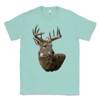 Seafoam white tailed buck deer head Classic Tee - LillyAllenDesigns