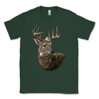 Sports Green white tailed buck deer head Classic Tee - LillyAllenDesigns