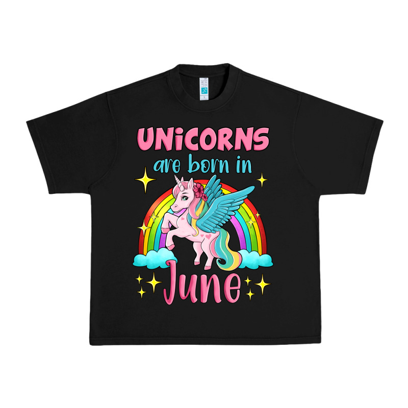 Unicorns Are Born In June Urban Heavy Tee by Jasminsmagicworld | Teevron