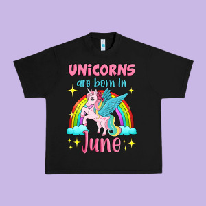 Unicorns Are Born In June Urban Heavy Tee Designed By Jasminsmagicworld