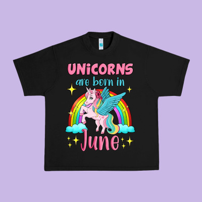 Unicorns Are Born In June Urban Heavy Tee Designed By Jasminsmagicworld