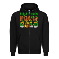 Black St. Patrick's little miss pot of gold Zipper Hoodie - OliviaCreatesArt