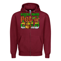 Burgundy St. Patrick's little miss pot of gold Zipper Hoodie - OliviaCreatesArt