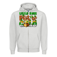 Dove Grey St. Patrick's little miss pot of gold Zipper Hoodie - OliviaCreatesArt