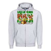 Heather Grey St. Patrick's little miss pot of gold Zipper Hoodie - OliviaCreatesArt