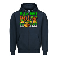 Navy St. Patrick's little miss pot of gold Zipper Hoodie - OliviaCreatesArt